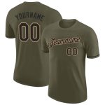 Personalized Olive Black-Old Gold Performance Salute To Service T-Shirt Team Custom Name and Number