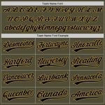 Personalized Olive Black-Old Gold Salute To Service Two-Button Unisex Softball Jersey Team Custom Name and Number