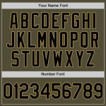 Personalized Olive Black-Old Gold Salute To Service Two-Button Unisex Softball Jersey Team Custom Name and Number