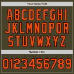Personalized Olive Black Pinstripe Orange Salute To Service Two-Button Unisex Softball Jersey Team Custom Name and Number