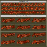 Personalized Olive Black Pinstripe Orange Salute To Service Two-Button Unisex Softball Jersey Team Custom Name and Number