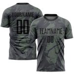 Personalized Olive Black Sublimation Salute To Service Soccer Uniform Jersey Team Custom Name and Number