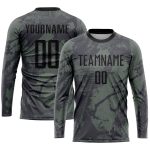 Personalized Olive Black Sublimation Salute To Service Soccer Uniform Jersey Team Custom Name and Number