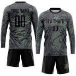 Personalized Olive Black Sublimation Salute To Service Soccer Uniform Jersey Team Custom Name and Number