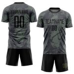 Personalized Olive Black Sublimation Salute To Service Soccer Uniform Jersey Team Custom Name and Number