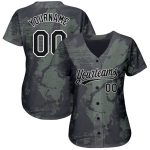 Personalized Olive Black-White 3D Pattern Design Authentic Salute To Service Baseball Jersey Team Custom Name and Number