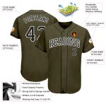 Personalized Olive Black-White Authentic Salute To Service Baseball Jersey Team Custom Name and Number