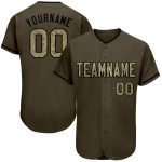 Personalized Olive Camo-Black Authentic Salute To Service Baseball Jersey