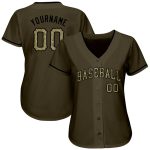 Personalized Olive Camo-Black Authentic Salute To Service Baseball Jersey Team Custom Name and Number