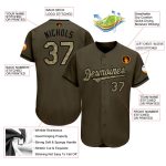 Personalized Olive Camo-Black Authentic Salute To Service Softball Jersey Team Custom Name and Number