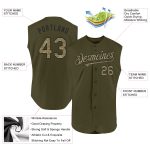 Personalized Olive Camo-Black Authentic Sleeveless Salute To Service Baseball Jersey