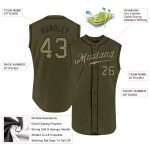 Personalized Olive Camo-Black Authentic Sleeveless Salute To Service Baseball Jersey Team Custom Name and Number