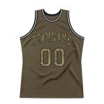 Personalized Olive Camo-Black Authentic Throwback Salute To Service Basketball Jersey