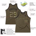 Personalized Olive Camo-Black Authentic Throwback Salute To Service Basketball Jersey Team Custom Name and Number