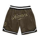 Personalized Olive Camo-Black Authentic Throwback Salute To Service Basketball Shorts