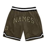 Personalized Olive Camo-Black Authentic Throwback Salute To Service Basketball Shorts Team Custom Name and Number