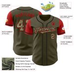 Personalized Olive Camo-Black Authentic Two Tone Salute To Service Baseball Jersey Team Custom Name and Number