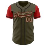 Personalized Olive Camo-Black Authentic Two Tone Salute To Service Baseball Jersey Team Custom Name and Number