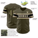Personalized Olive Camo Black-Cream Authentic Salute To Service Baseball Jersey Team Custom Name and Number
