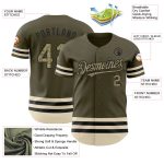 Personalized Olive Camo Black-Cream Line Authentic Salute To Service Baseball Jersey Team Custom Name and Number