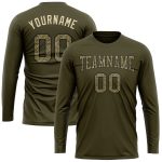 Personalized Olive Camo-Black Long Sleeve Performance Salute To Service T-Shirt Team Custom Name and Number