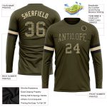 Personalized Olive Camo-Black Long Sleeve Performance Salute To Service T-Shirt Team Custom Name and Number