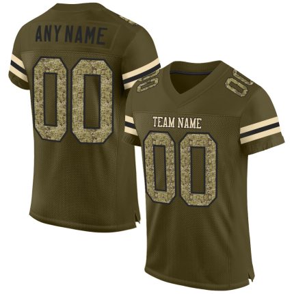 Personalized Olive Camo-Black Mesh Authentic Salute To Service Football Jersey Team Custom Name and Number