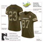 Personalized Olive Camo-Black Mesh Authentic Salute To Service Football Jersey Team Custom Name and Number