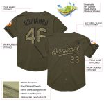 Personalized Olive Camo-Black Mesh Authentic Throwback Salute To Service Baseball Jersey Team Custom Name and Number