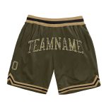 Personalized Olive Camo Black-Old Gold Authentic Throwback Salute To Service Basketball Shorts Team Custom Name and Number