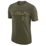 Personalized Olive Camo-Black Performance Salute To Service T-Shirt Team Custom Name and Number