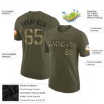 Personalized Olive Camo-Black Performance Salute To Service T-Shirt Team Custom Name and Number