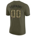 Personalized Olive Camo-Black Performance Salute To Service T-Shirt Team Custom Name and Number