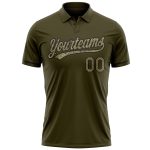 Personalized Olive Camo-Black Performance Vapor Salute To Service Golf Polo Shirt Team Custom Name and Number
