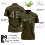 Personalized Olive Camo-Black Performance Vapor Salute To Service Golf Polo Shirt Team Custom Name and Number