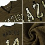 Personalized Olive Camo-City Cream Authentic Salute To Service Baseball Jersey Team Custom Name and Number