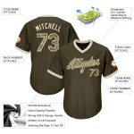 Personalized Olive Camo-Cream Authentic Throwback Rib-Knit Salute To Service Baseball Jersey Shirt Team Custom Name and Number