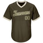 Personalized Olive Camo-Cream Authentic Throwback Rib-Knit Salute To Service Baseball Jersey Shirt Team Custom Name and Number