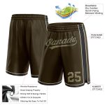 Personalized Olive Camo Cream-Black Authentic Salute To Service Basketball Shorts Team Custom Name and Number