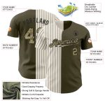 Personalized Olive Camo Cream-Black Pinstripe Authentic Split Fashion Salute To Service Baseball Jersey Team Custom Name and Number