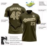 Personalized Olive Camo-Cream Performance Vapor Salute To Service Golf Polo Shirt Team Custom Name and Number