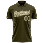Personalized Olive Camo-Cream Performance Vapor Salute To Service Golf Polo Shirt Team Custom Name and Number