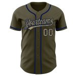 Personalized Olive Camo-Navy Authentic Salute To Service Baseball Jersey Team Custom Name and Number
