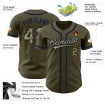 Personalized Olive Camo-Navy Authentic Salute To Service Baseball Jersey Team Custom Name and Number