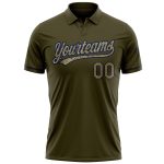 Personalized Olive Camo-Navy Performance Vapor Salute To Service Golf Polo Shirt Team Custom Name and Number