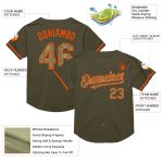 Personalized Olive Camo-Orange Mesh Authentic Throwback Salute To Service Baseball Jersey Team Custom Name and Number