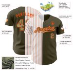 Personalized Olive Camo-Orange Pinstripe Authentic Split Fashion Salute To Service Baseball Jersey Team Custom Name and Number