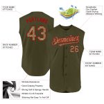 Personalized Olive Camo-Red Authentic Sleeveless Salute To Service Baseball Jersey Team Custom Name and Number
