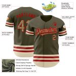 Personalized Olive Camo Red-Cream Line Authentic Salute To Service Baseball Jersey Team Custom Name and Number