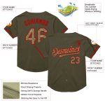 Personalized Olive Camo-Red Mesh Authentic Throwback Salute To Service Baseball Jersey Team Custom Name and Number